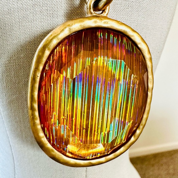 Vintage Dichroic Large pendant necklace - Picture 3 of 14